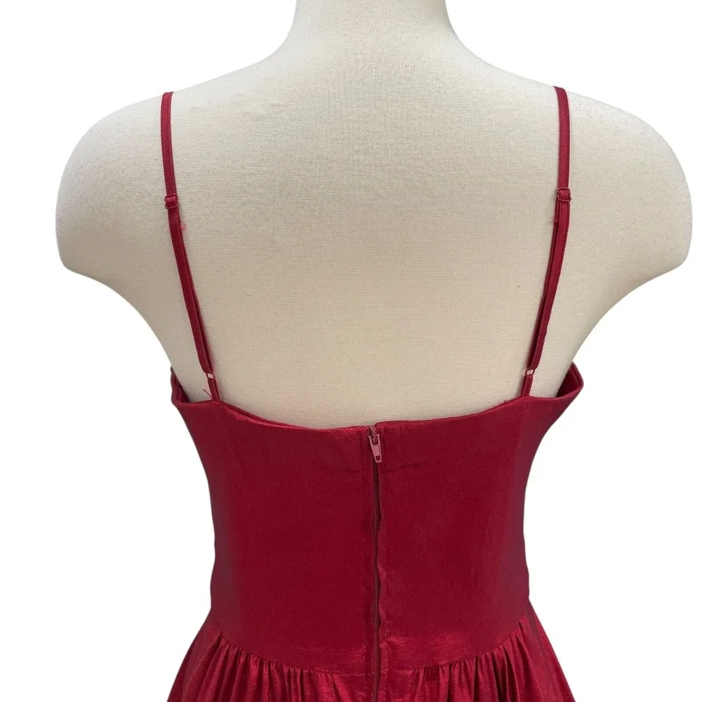 BDarlin Red High Low Formal Dress 11/12 Spaghetti Strap Prom Gown Y2K Trendy‎
